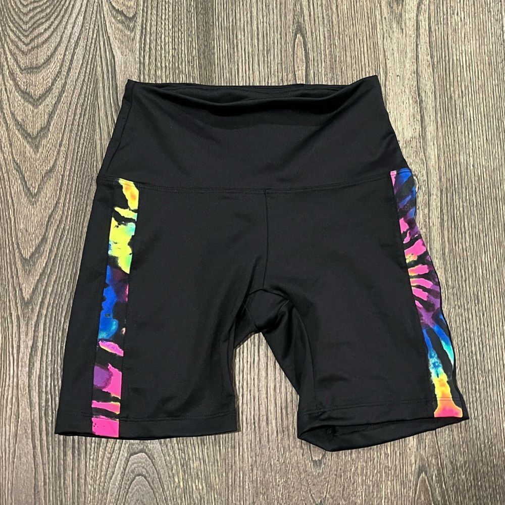 PINK Victoria's Secret Black Tie Dye Bike Shorts